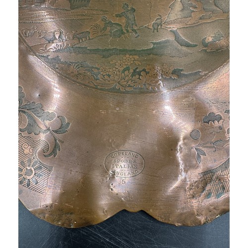 1231 - A Copeland Spode's Italian, grown copper plate made by electro deposit on a mould from the original ... 