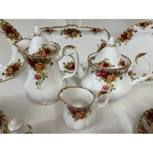 342 - Royal Albert 'Country Roses' six piece tea and coffee set, comprising of teapot, coffee pot, cream j... 