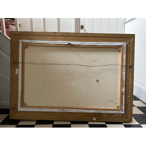 1364 - A large gilt framed painting signed by the artist R. Danford picture size 60 x 90cm with another lar... 