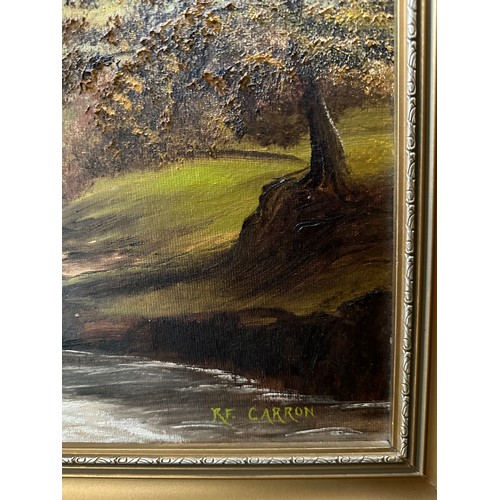 1365 - Six pictures of Woodland, water and rural scenes to include Falls of Dochart, Roberta F Carron 44 x ... 