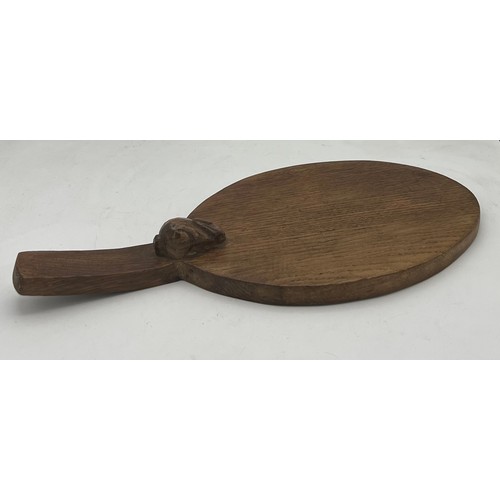 182 - Peter  Rabbitman Heap bread board with handle 35 x18cm.