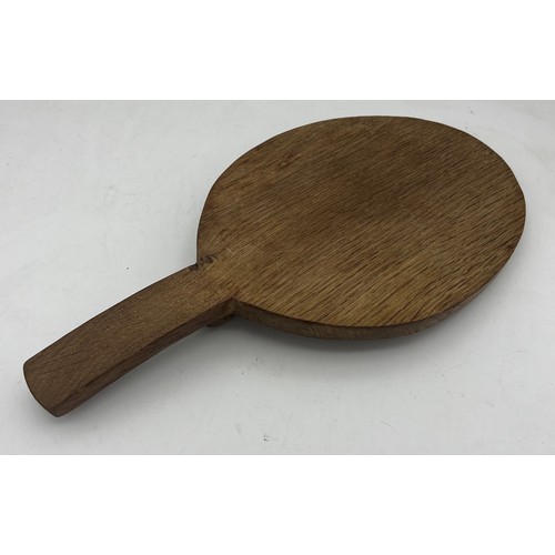 182 - Peter  Rabbitman Heap bread board with handle 35 x18cm.