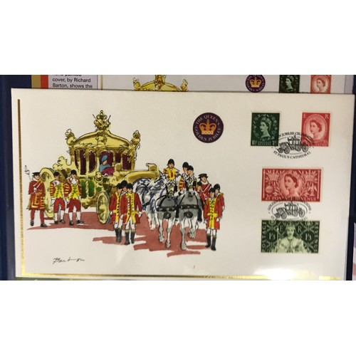 679 - Royalty themed souvenir covers, three hand painted Benham covers with documentation. Two other hand ... 