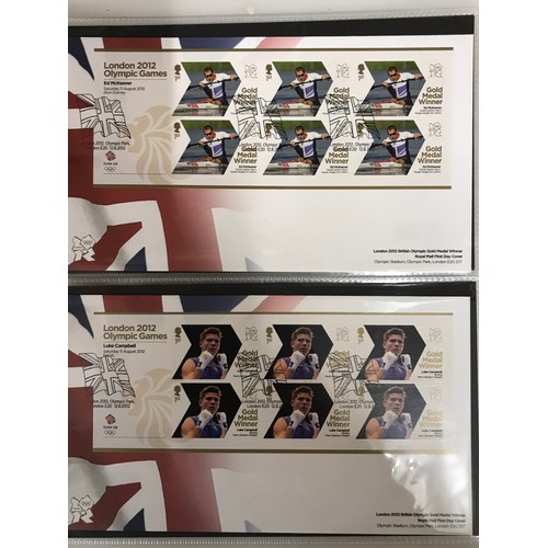 683 - London 2012 - 29 gold medal winner covers with six on each cover.