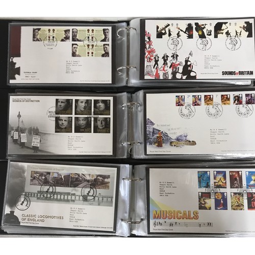 686 - Three FDC albums 2006-2011 mainly Edinburgh philatelic special hand stamps.