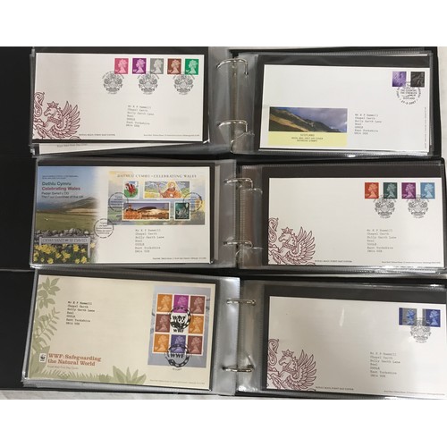 686 - Three FDC albums 2006-2011 mainly Edinburgh philatelic special hand stamps.