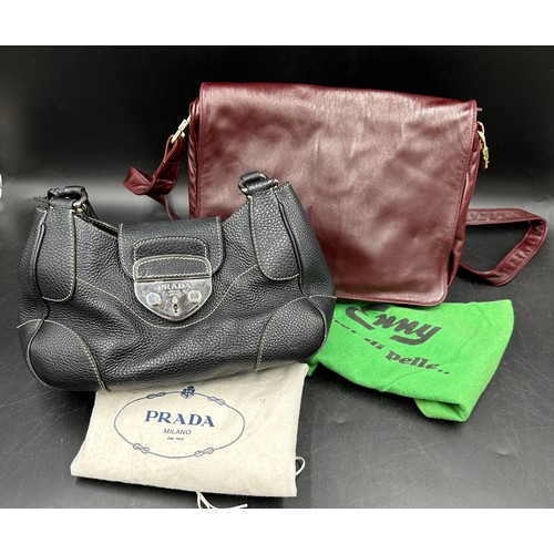 Lot - Prada Brown Leather Shoulder Bag