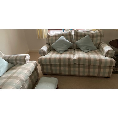 163 - A Multiyork 2 seater sofa, armchair and winged armchair sofa. 146 l x 96 d x 75cm h to back, armchai... 