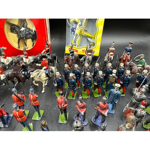 931 - Collection of early lead painted toy soldiers etc vast majority by Britains together with Dinky tank... 