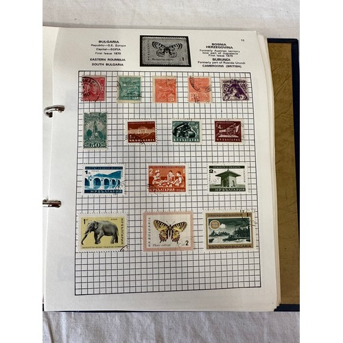 687 - 2 stamp albums, mainly used world stamps together with GB collectors packs. 1975 x2 1982 x1, a few p... 