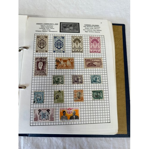 687 - 2 stamp albums, mainly used world stamps together with GB collectors packs. 1975 x2 1982 x1, a few p... 