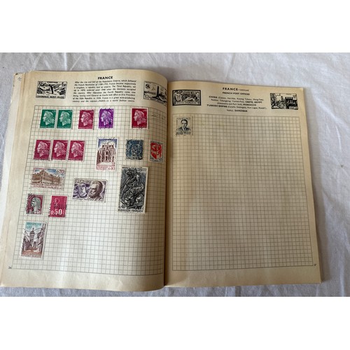 687 - 2 stamp albums, mainly used world stamps together with GB collectors packs. 1975 x2 1982 x1, a few p... 