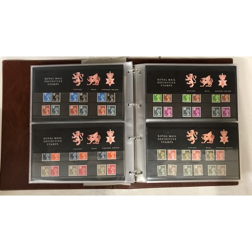 695 - Three Royal Mail presentation pack albums with slip cases to include low value definitive packs 1967... 