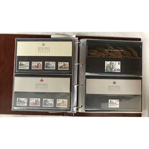 695 - Three Royal Mail presentation pack albums with slip cases to include low value definitive packs 1967... 