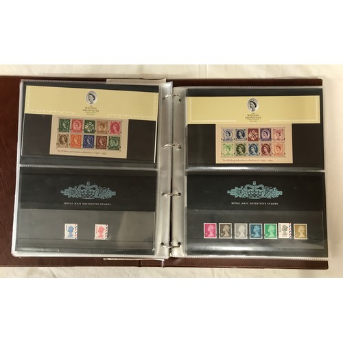 695 - Three Royal Mail presentation pack albums with slip cases to include low value definitive packs 1967... 