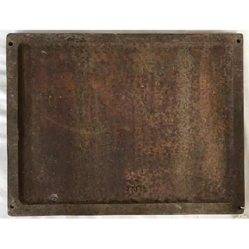 1276A - A cast iron sign reading 'Manesty Express' 32 x 42cm.