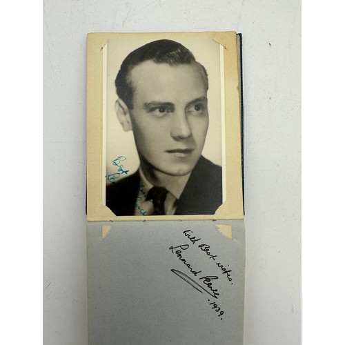 1288 - A small autograph album with signatures from 1930s and 1940s movie stars and entertainment figures, ... 