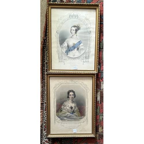 1298C - Seven various gilt framed coloured prints, 19thC ladies to include Lady Jane Bouverie, Viscountess F... 