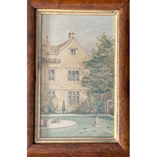 1320C - Two 19thC watercolours of house and gardens, one signed Compton 6 Aug 1868. Sight size 22 x 30.5cm.