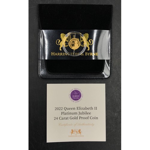 655A - Coin - 2022 Queen Elizabeth II Platinum Jubilee 24 Carat Gold Proof Coin.