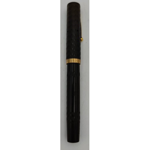 721 - Watermans Regus fountain pen with 9ct gold collar on lid, marked 375, and a platinum ball point pen ... 