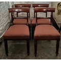 Four 19thC mahogany bar back dining chairs.