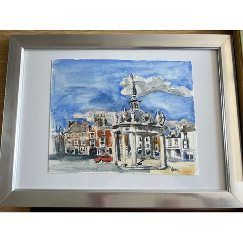 45 - Four original water colour paintings depicting Beverley scenes. The artist is a Solicitor/Barrister ... 