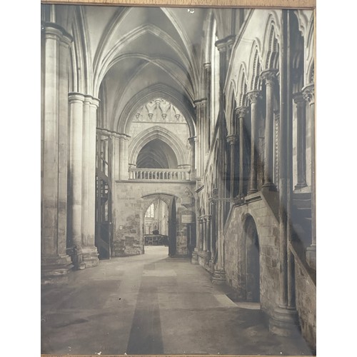 111 - Four photographs of Beverley Minster, two external and two internal, three framed.  Largest 40 x 51c... 