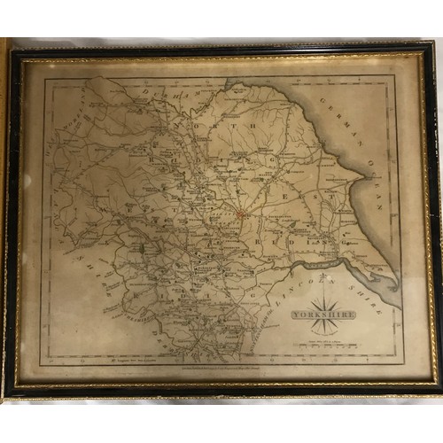 117 - Map of Yorkshire engraved by John Cary frame size 26cm x 31.5cm. Also a framed engraving of York Min... 