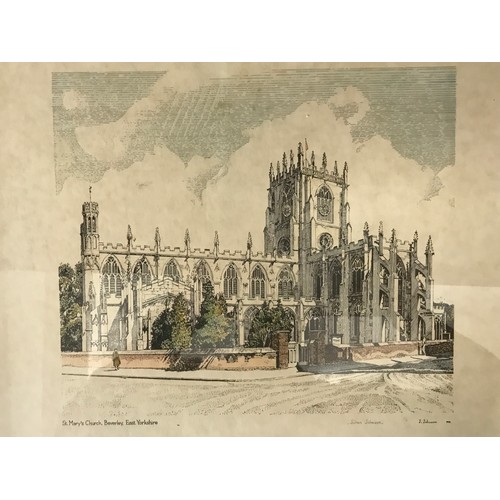 116 - Two framed colour photographs of St Mary's Church, Beverley one numbered 10/50, one 4/50 image size ... 