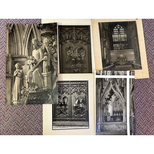 91 - A quantity of photographs regarding Beverley Minster, vast majority by R.F Perkin. Largest 50 x 37cm... 