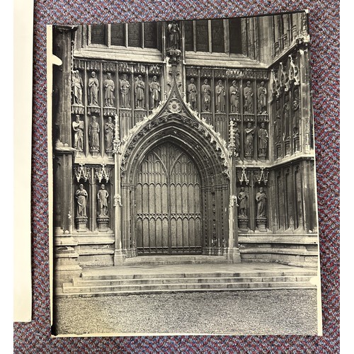 93 - Six photographs by R.F Perkin of mainly interiors of Beverley Minster. Largest 50 x 40.5cm.