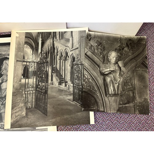 94 - Seven photographs by R.F Perkin of interior and exterior of Beverley Minster. Largest 45 x 34cm.