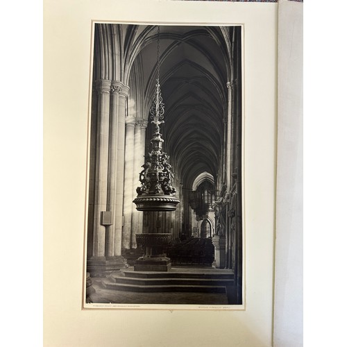 94 - Seven photographs by R.F Perkin of interior and exterior of Beverley Minster. Largest 45 x 34cm.