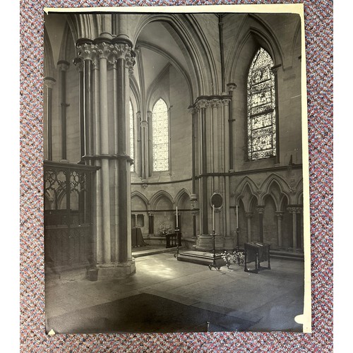 95 - Eleven photographs by R.F. Perkin depicting Lincoln Cathedral interiors, largest 51 x 40.