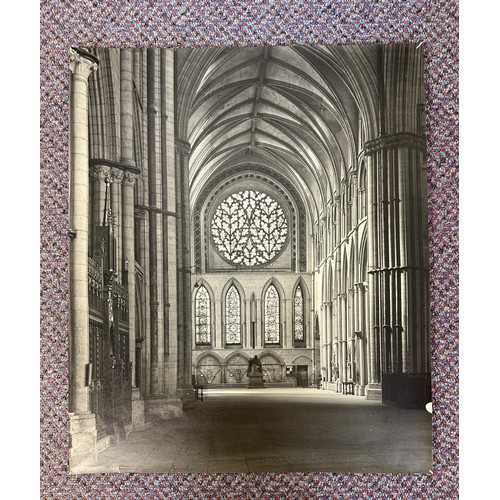 95 - Eleven photographs by R.F. Perkin depicting Lincoln Cathedral interiors, largest 51 x 40.