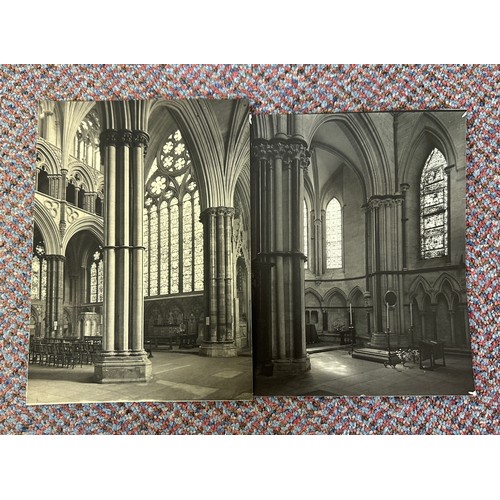 95 - Eleven photographs by R.F. Perkin depicting Lincoln Cathedral interiors, largest 51 x 40.