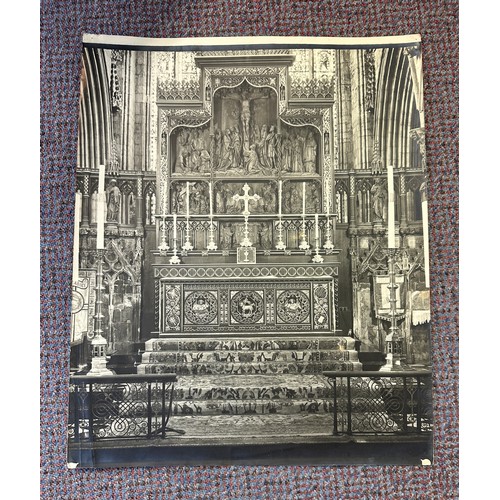 97 - Nine photographs of Selby Abbey interiors to include duplicates largest 49.5 x 40.5cm.