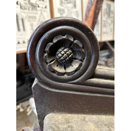 165 - The vicar’s stall ex Beverley Minster,  heavily carved in oak with gothic arches and Yorkshire rose,... 