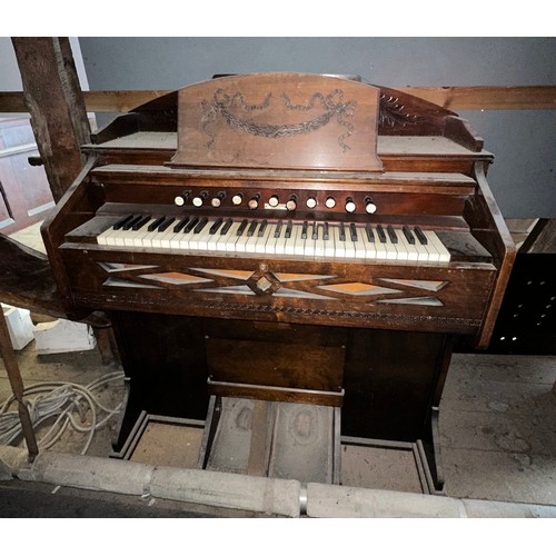 166 - A 19thC oak American organ retailed by Turner and Phillips Plymouth, Estey organ co. Brattleboro Ver... 