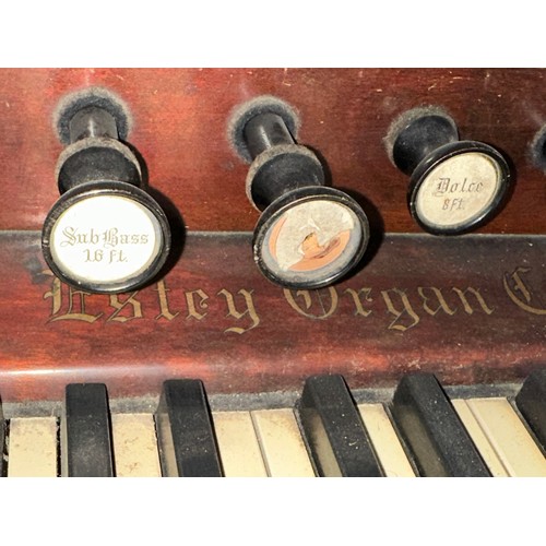 166 - A 19thC oak American organ retailed by Turner and Phillips Plymouth, Estey organ co. Brattleboro Ver... 