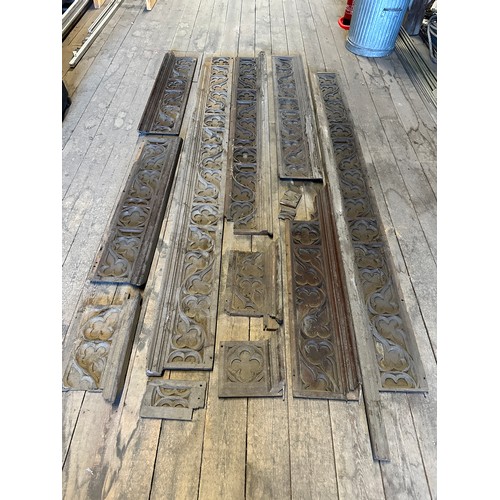 167 - A quantity of carved oak panelling ex Beverley Minster approx. length 13m.