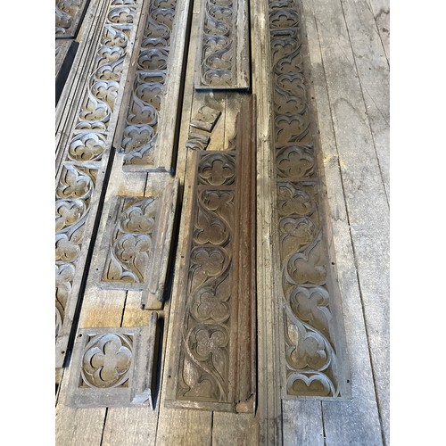 167 - A quantity of carved oak panelling ex Beverley Minster approx. length 13m.