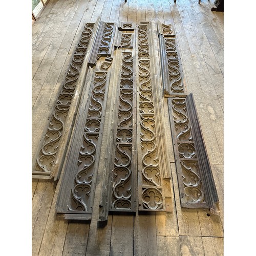 167 - A quantity of carved oak panelling ex Beverley Minster approx. length 13m.