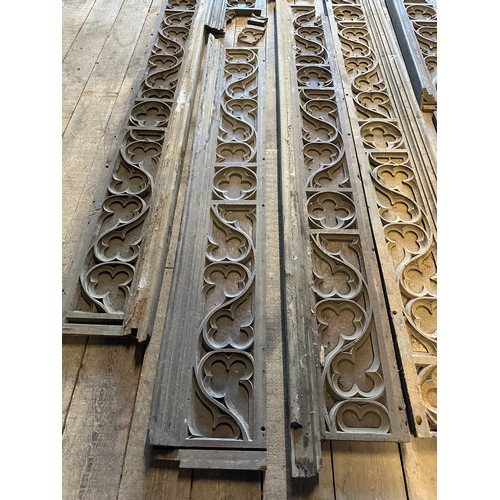 167 - A quantity of carved oak panelling ex Beverley Minster approx. length 13m.