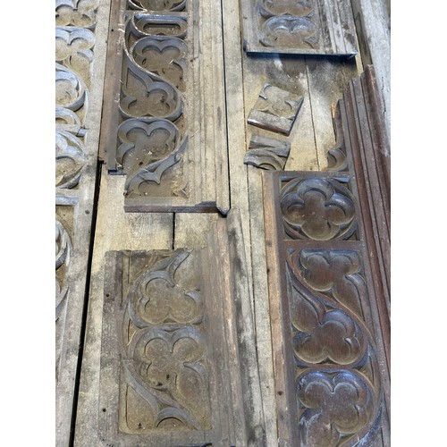 167 - A quantity of carved oak panelling ex Beverley Minster approx. length 13m.