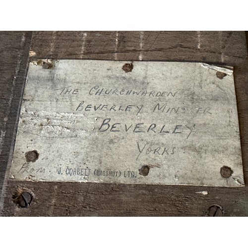 167 - A quantity of carved oak panelling ex Beverley Minster approx. length 13m.