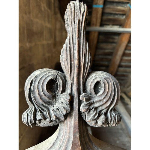 174 - A very well carved 19thC oak pew end ex Beverley Minster 143h x 43w x 18cm d.