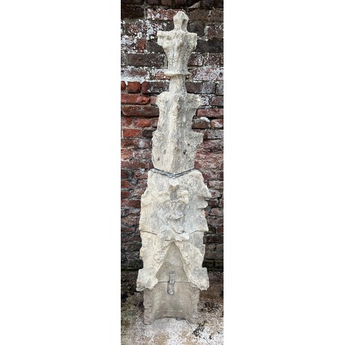 203 - A four piece Tadcaster stone pinnacle with lead fixings from Beverley Minster dating to the 1300’s. ... 