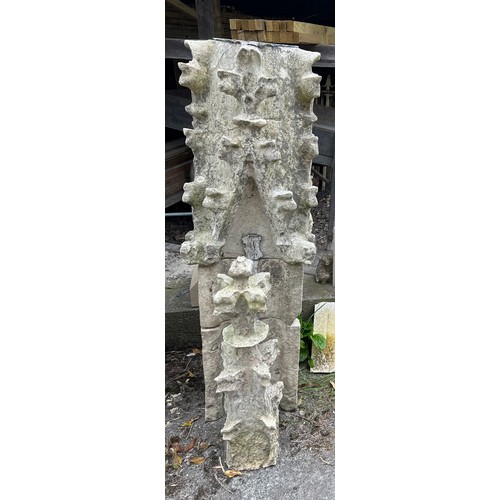 204 - A four piece Tadcaster stone pinnacle from the South Knave roof of Beverley Minster dating from the ... 